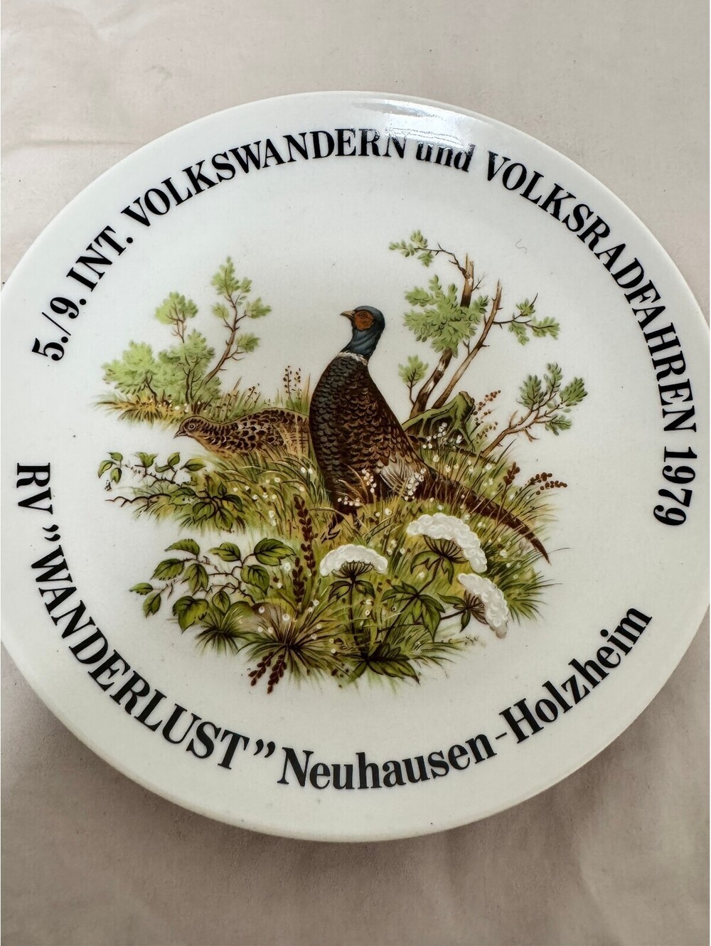 1979 Wunsiedel Bavaria Porcelain Volkswandern Pheasant Collector Plate